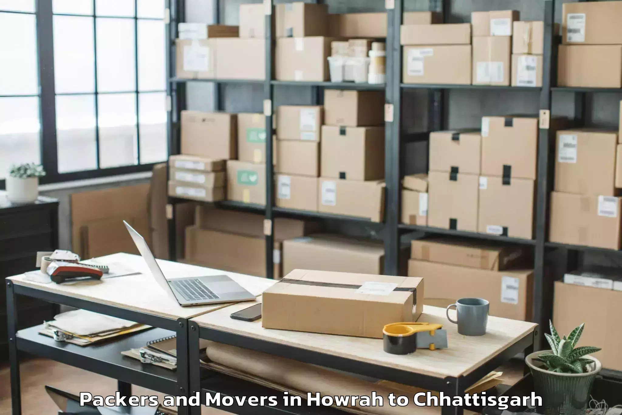 Professional Howrah to Janjgir Packers And Movers